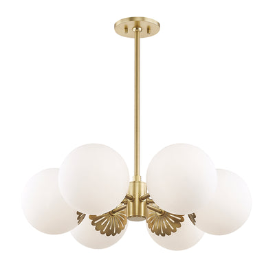 Mitzi - H193806-AGB - Six Light Chandelier - Paige - Aged Brass