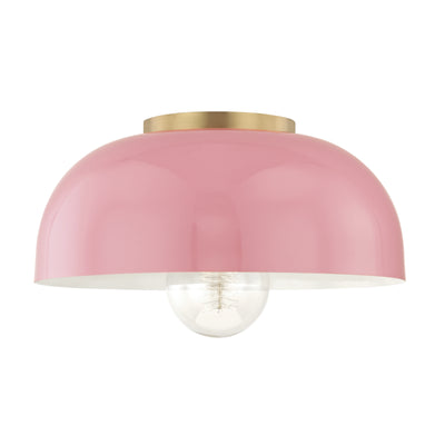 Mitzi - H199501L-AGB/PK - One Light Semi Flush Mount - Avery - Aged Brass/Pink