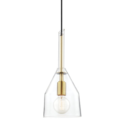 Mitzi - H252701S-AGB - One Light Pendant - Sloan - Aged Brass