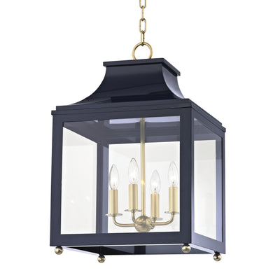 Mitzi - H259704L-AGB/NVY - Four Light Pendant - Leigh - Aged Brass/Navy
