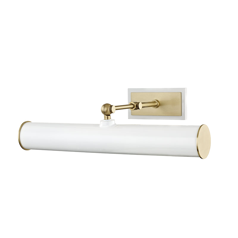 Mitzi - HL263202-AGB/WH - Two Light Picture Light With Plug - Holly - Aged Brass/Soft Off White