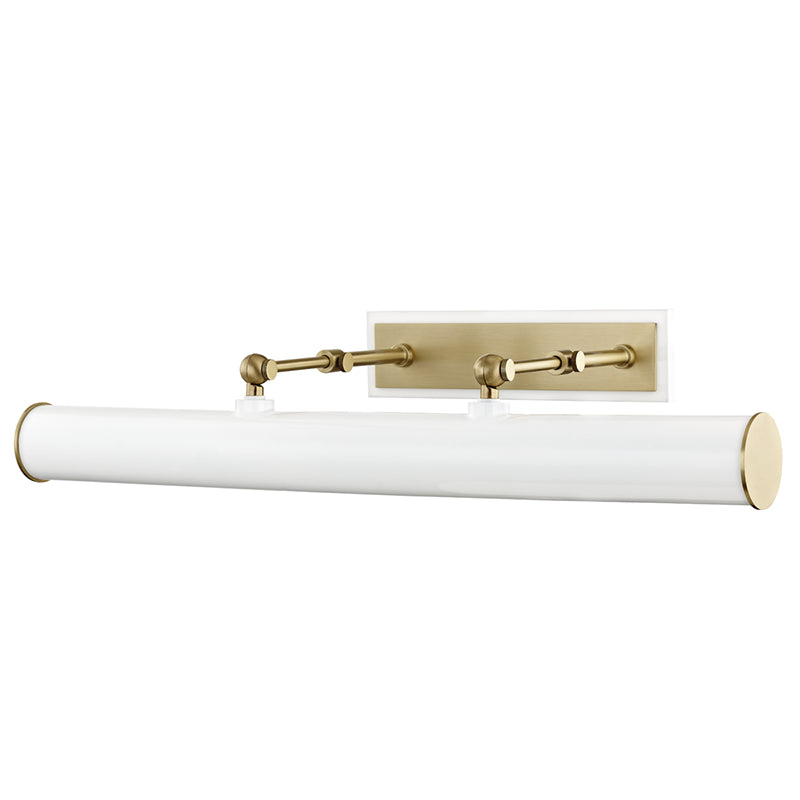 Mitzi - HL263203-AGB/WH - Three Light Picture Light With Plug - Holly - Aged Brass/Soft Off White