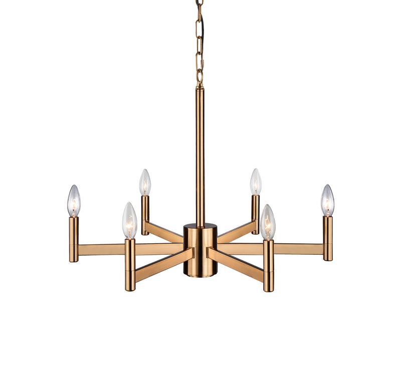 Matteo Lighting - C52606AG - Six Light Chandelier - Euryale - Aged Gold Brass