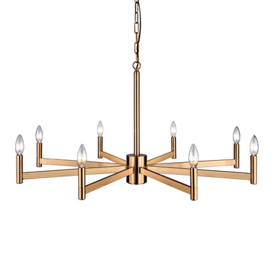 Matteo Lighting - C52608AG - Eight Light Chandelier - Euryale - Aged Gold Brass