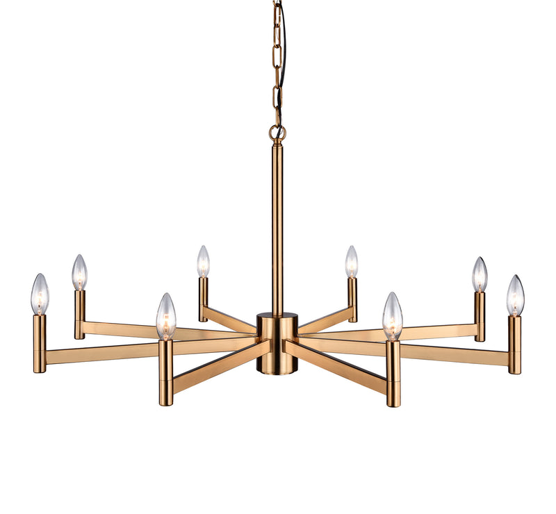 Matteo Lighting - C52608AG - Eight Light Chandelier - Euryale - Aged Gold Brass