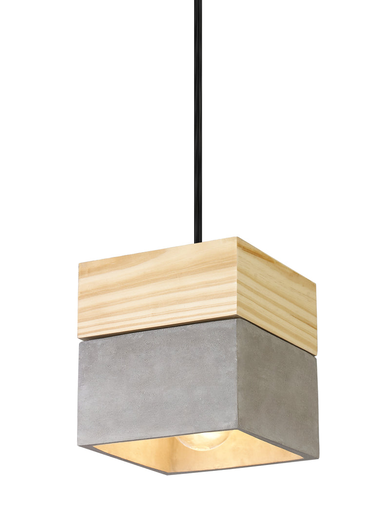 Matteo Lighting - C53203CR - One Light Pendant - Industrial - Concrete & Pine