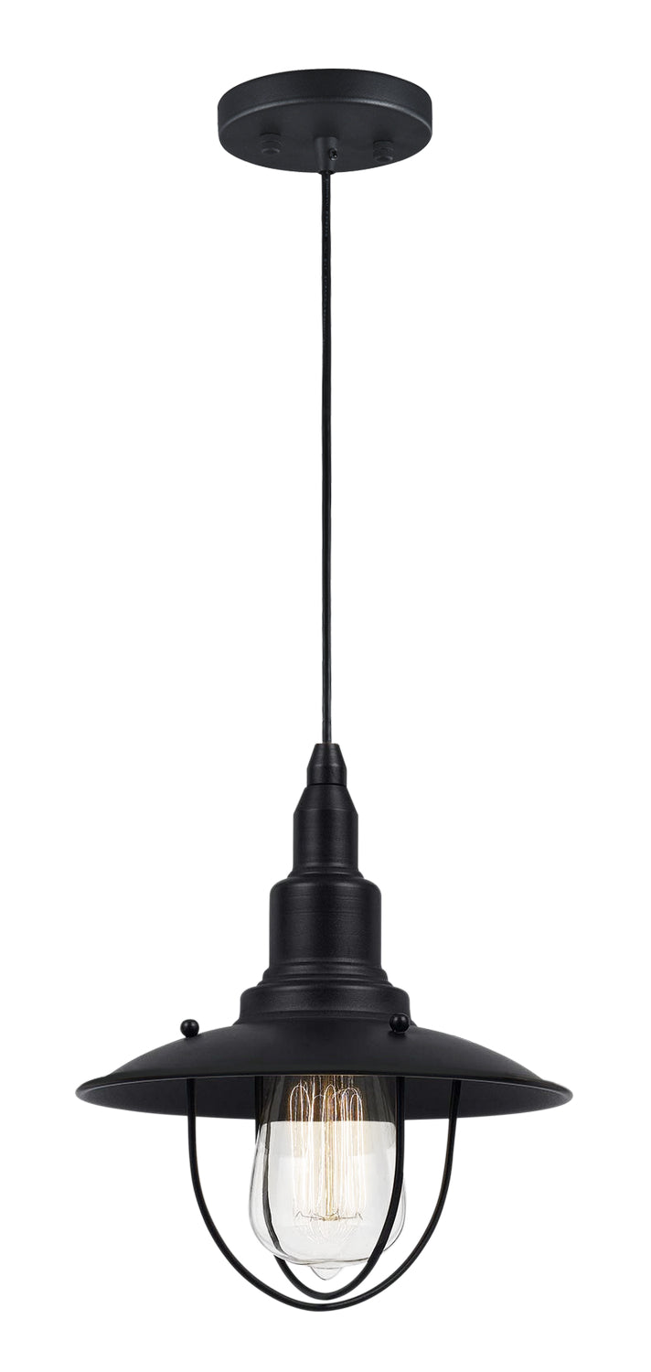 Matteo Lighting - C54113MB - One Light Pendant - Clarkson - Matte Black