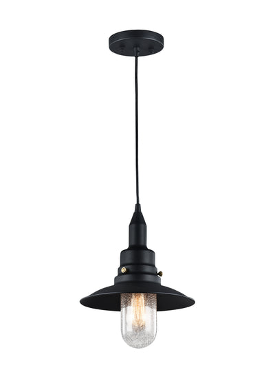 Matteo Lighting - C54114MB - One Light Pendant - Clarkson - Matte Black