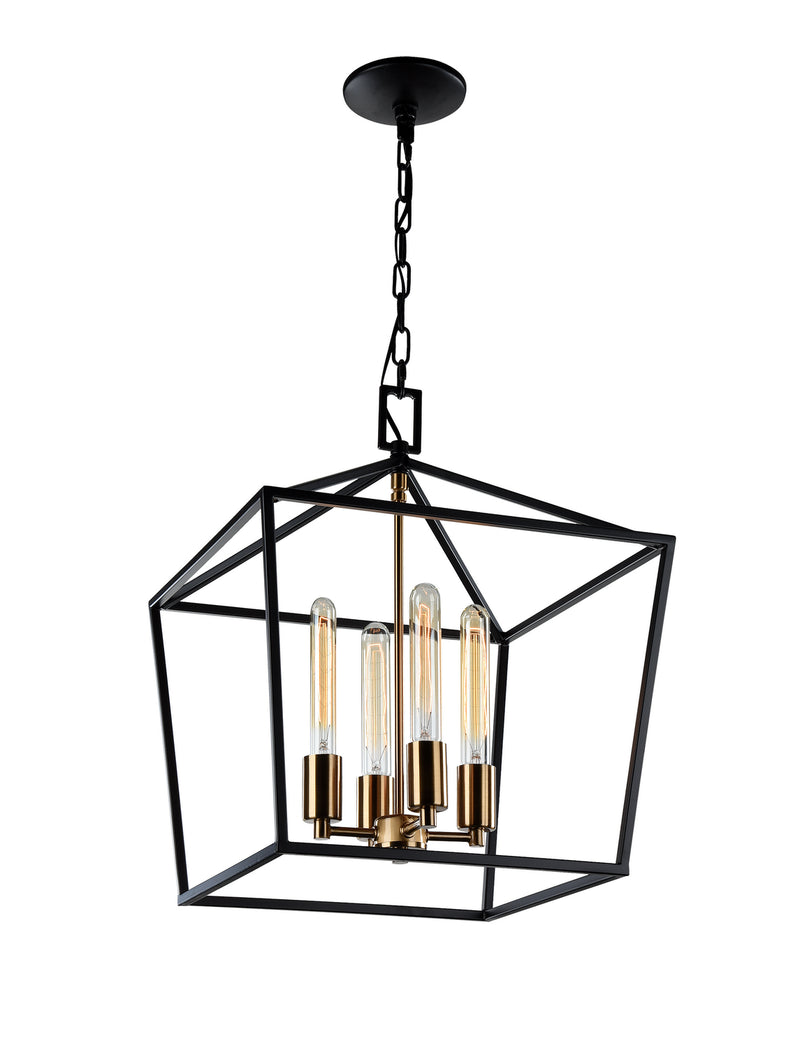 Matteo Lighting - C61704RB - Four Light Chandelier - Scatola - Rusty Black & Aged Gold Brass accents