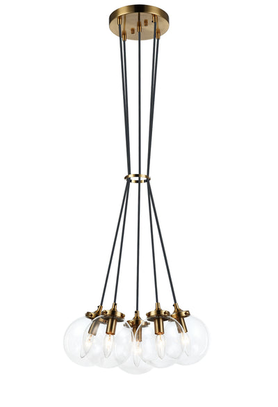 Matteo Lighting - C63005AGCL - Five Light Chandelier - The Bougie - Aged Gold Brass