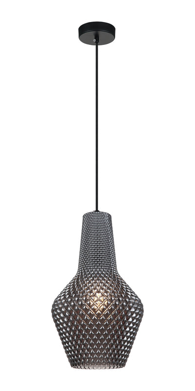 Matteo Lighting - C68101SM - One Light Pendant - Quilted Gem - Matte Black