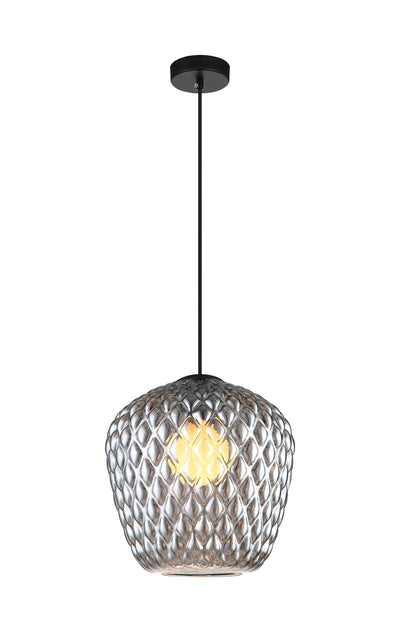 Matteo Lighting - C68103SM - One Light Pendant - Quilted Gem - Matte Black
