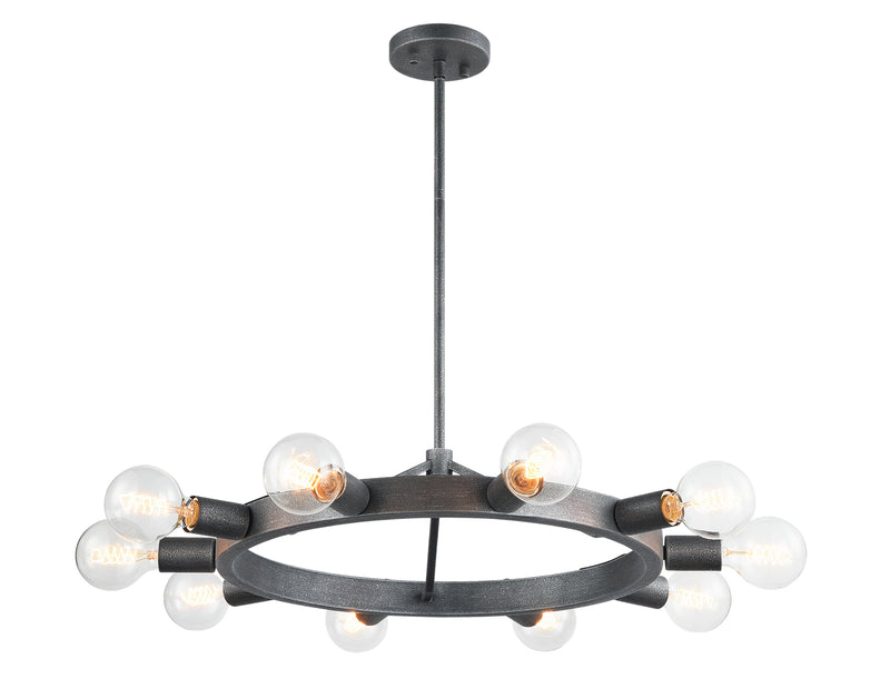 Matteo Lighting - C73310SB - Ten Light Chandelier - Marquis - Silver Black