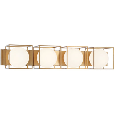 Matteo Lighting - S03804AG - Four Light Wall Sconce - Squircle - Aged Gold Brass