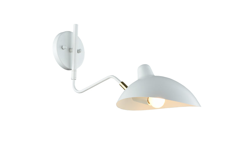 Matteo Lighting - W57901WH - One Light Wall Sconce - Droid - White & Brushed Gold