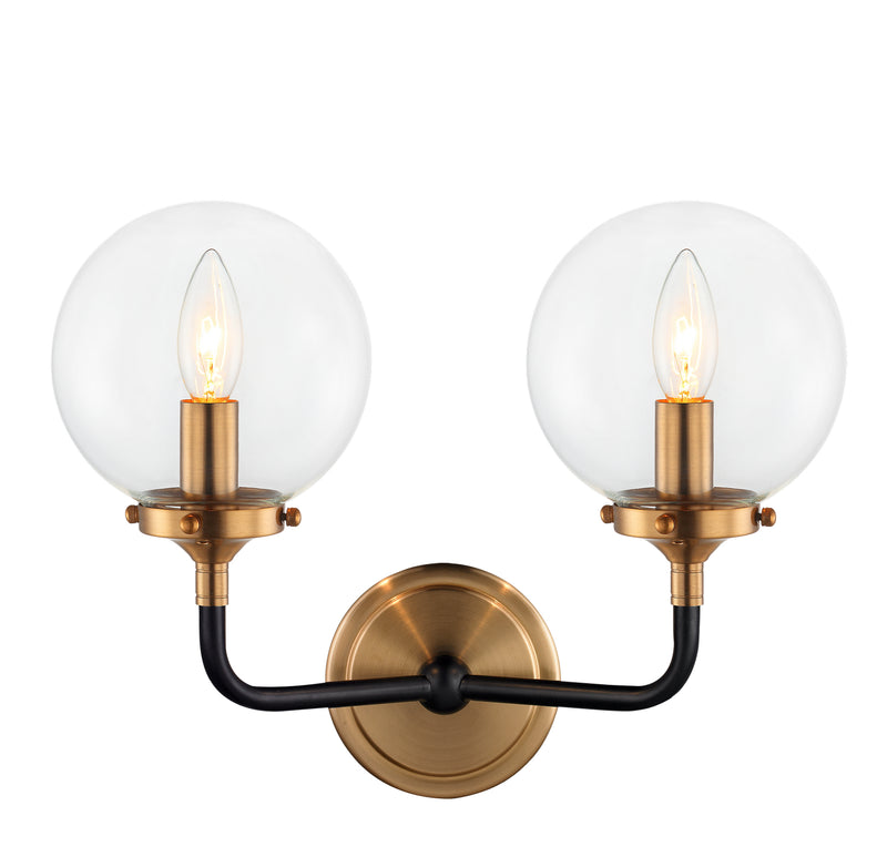 Matteo Lighting - W58202AGCL - Two Light Wall Sconce - Particles - Aged Gold Brass