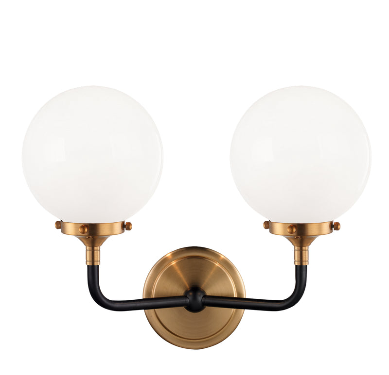 Matteo Lighting - W58202AGOP - Two Light Wall Sconce - Particles - Aged Gold Brass