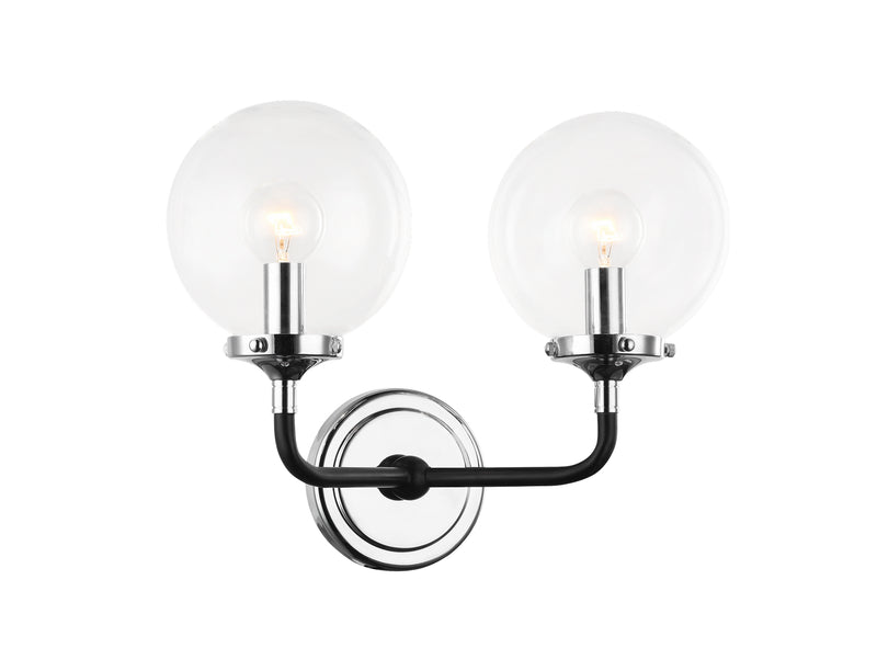 Matteo Lighting - W58202CHCL - Two Light Wall Sconce - Particles - Black & Chrome