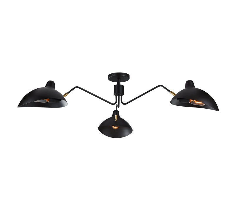 Matteo Lighting - X57903BZ - Three Light Flush Mount - Droid - Bronze & Brushed Gold