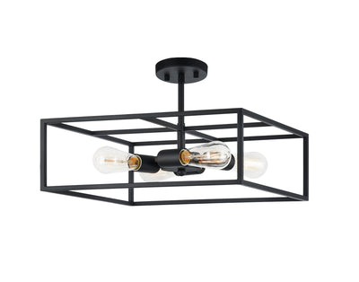 Matteo Lighting - X71644RB - Four Light Flush Mount - Candid - Rusty Black
