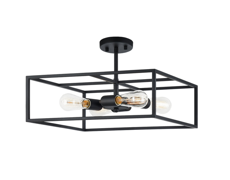 Matteo Lighting - X71644RB - Four Light Flush Mount - Candid - Rusty Black