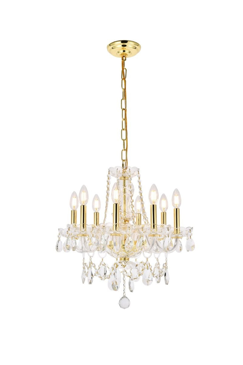 Elegant Lighting - V7838D20G/RC - Eight Light Chandelier - Princeton - Gold