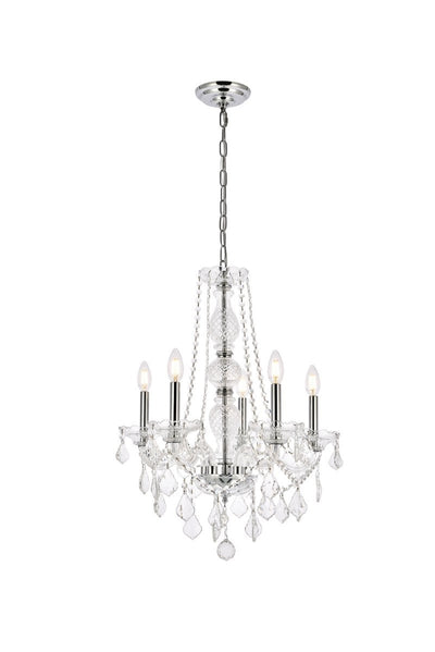 Elegant Lighting - V7855D21C/RC - Five Light Chandelier - Verona - Chrome