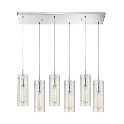 ELK Home - 56595/6RC - Six Light Pendant - Swirl - Polished Chrome
