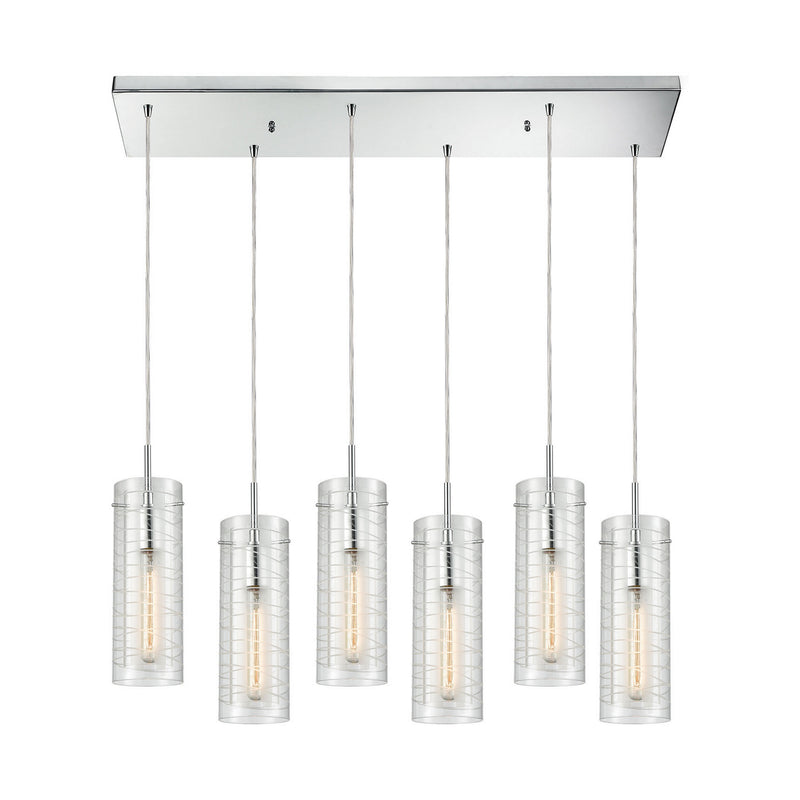 ELK Home - 56595/6RC - Six Light Pendant - Swirl - Polished Chrome