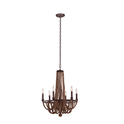 Kalco - 505270RM - Six Light Chandelier - Beechwood - Royal Mahogany