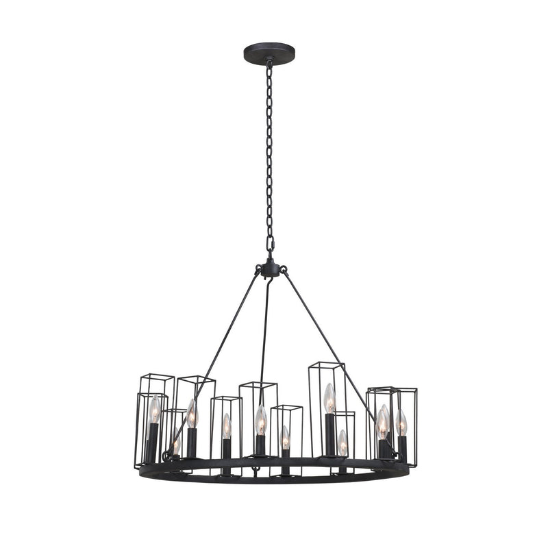 Kalco - 507770BI - 12 Light Chandelier - Allston - Black Iron