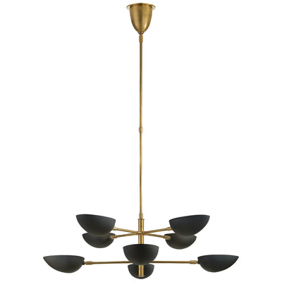 Visual Comfort Signature - ARN 5501HAB-BLK - Eight Light Chandelier - Graphic - Hand-Rubbed Antique Brass
