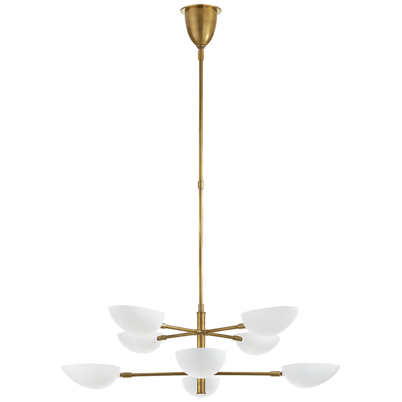 Visual Comfort Signature - ARN 5501HAB-WHT - Eight Light Chandelier - Graphic - Hand-Rubbed Antique Brass