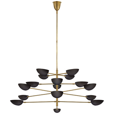 Visual Comfort Signature - ARN 5503HAB-BLK - 16 Light Chandelier - Graphic - Hand-Rubbed Antique Brass