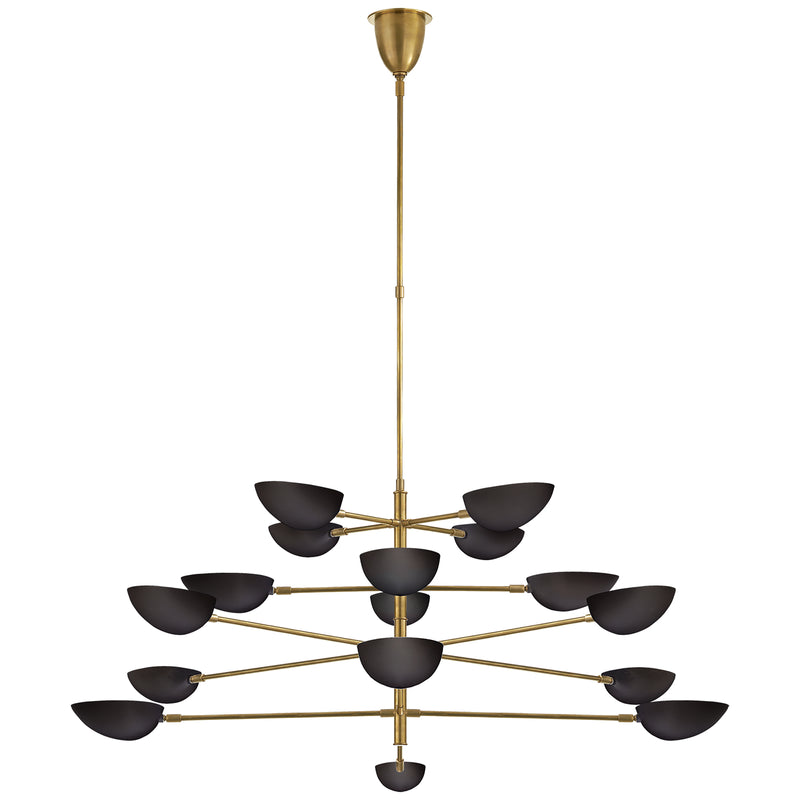 Visual Comfort Signature - ARN 5503HAB-BLK - 16 Light Chandelier - Graphic - Hand-Rubbed Antique Brass