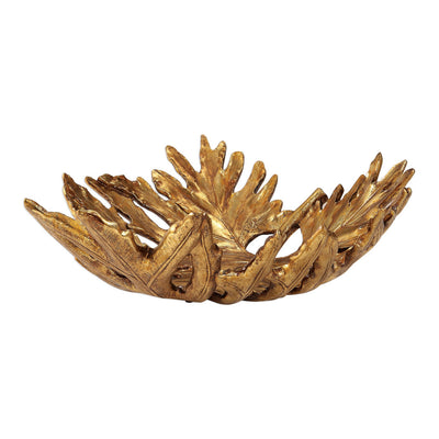 Uttermost - 18615 - Bowl - Oak Leaf - Antiqued Metallic Gold