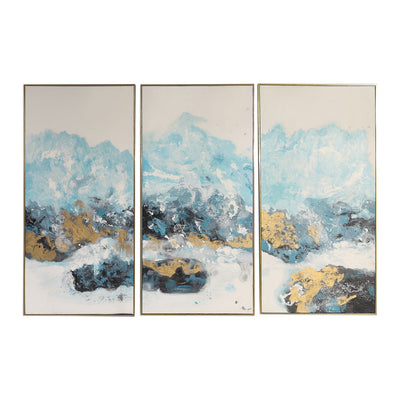 Uttermost - 34370 - Wall Art, S/3 - Crashing Waves - Gold w/Black