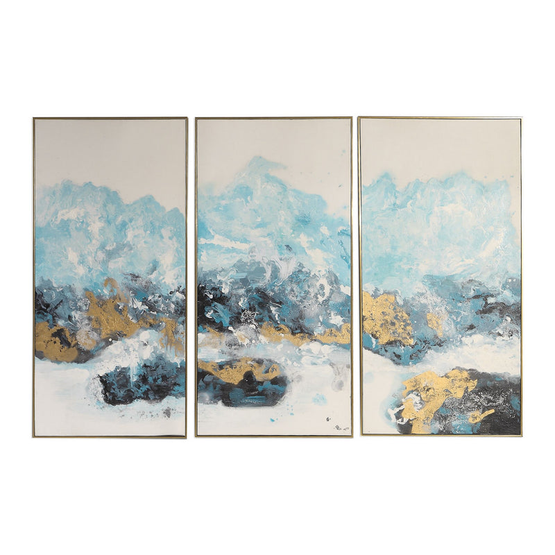 Uttermost - 34370 - Wall Art, S/3 - Crashing Waves - Gold w/Black