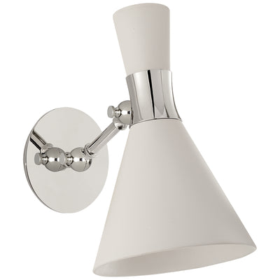 Visual Comfort Signature - S 2640PN-WHT - One Light Wall Sconce - Liam - Polished Nickel