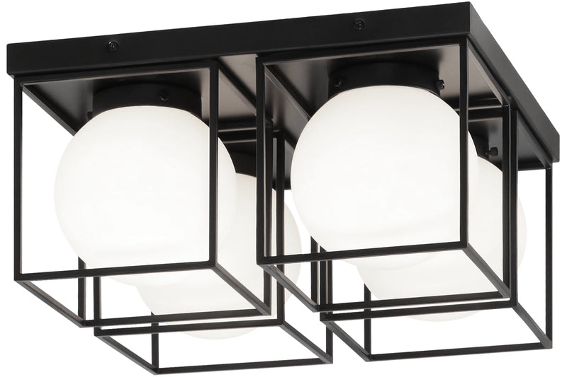 Matteo Lighting - X03804BK - Four Light Flush Mount - Squircle - Black