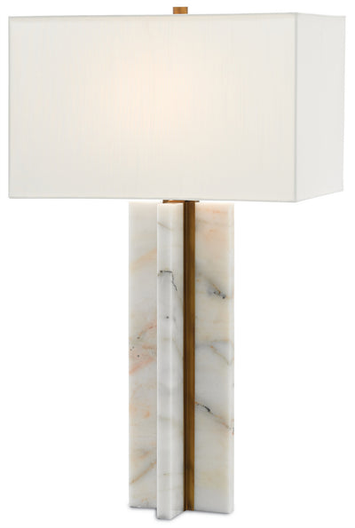 Currey and Company - 6000-0250 - One Light Table Lamp - Khalil - Marble/Antique Brass
