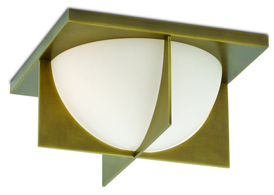 Currey and Company - 9999-0039 - Two Light Flush Mount - Lucas - Antique Brass