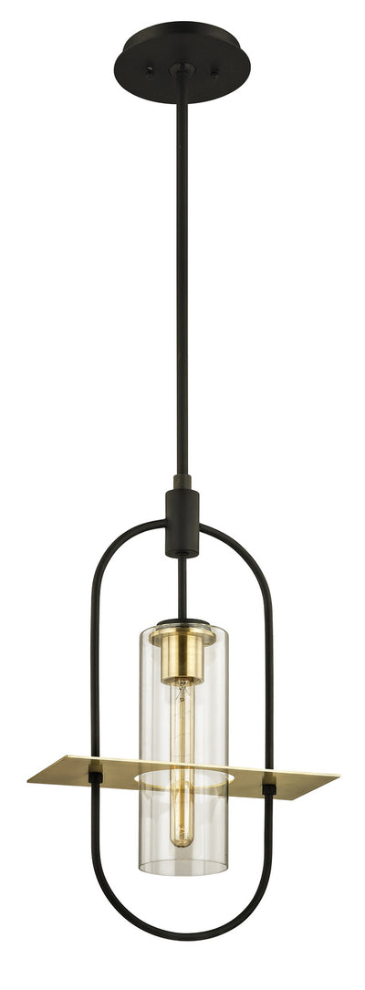 Troy Lighting - F6397-TBZ/BBA - One Light Hanging Lantern - Smyth - Dark Bronze And Brushed Brass