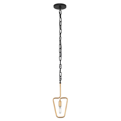 Varaluz - 318M01AGCB - One Light Mini Pendant - Triangulo - Aged Gold/Carbon