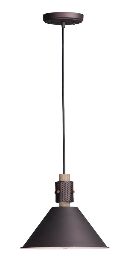 Maxim - 10089OIWWD - One Light Pendant - Tucson - Oil Rubbed Bronze / Weathered Wood