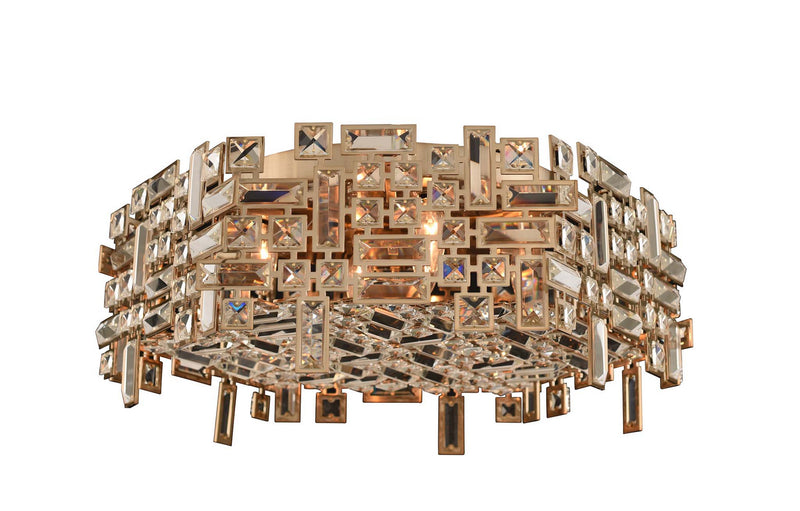 Allegri - 11194-038-FR001 - Six Light Flush Mount - Vermeer - Brushed Champagne Gold