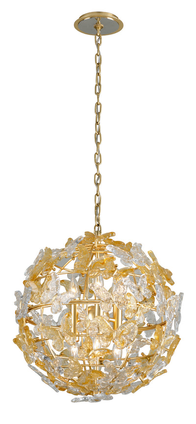Corbett Lighting - 279-46 - Six Light Pendant - Milan - Gold Leaf