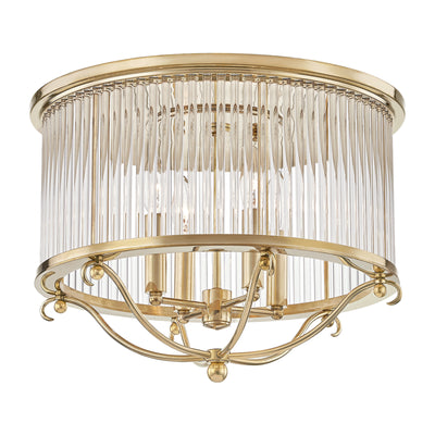 Hudson Valley - MDS201-AGB - Four Light Semi Flush Mount - Glass No.1 - Aged Brass