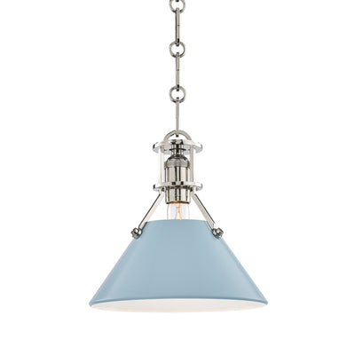 Hudson Valley - MDS351-PN/BB - One Light Pendant - Painted No.2 - Polished Nickel/Blue Bird