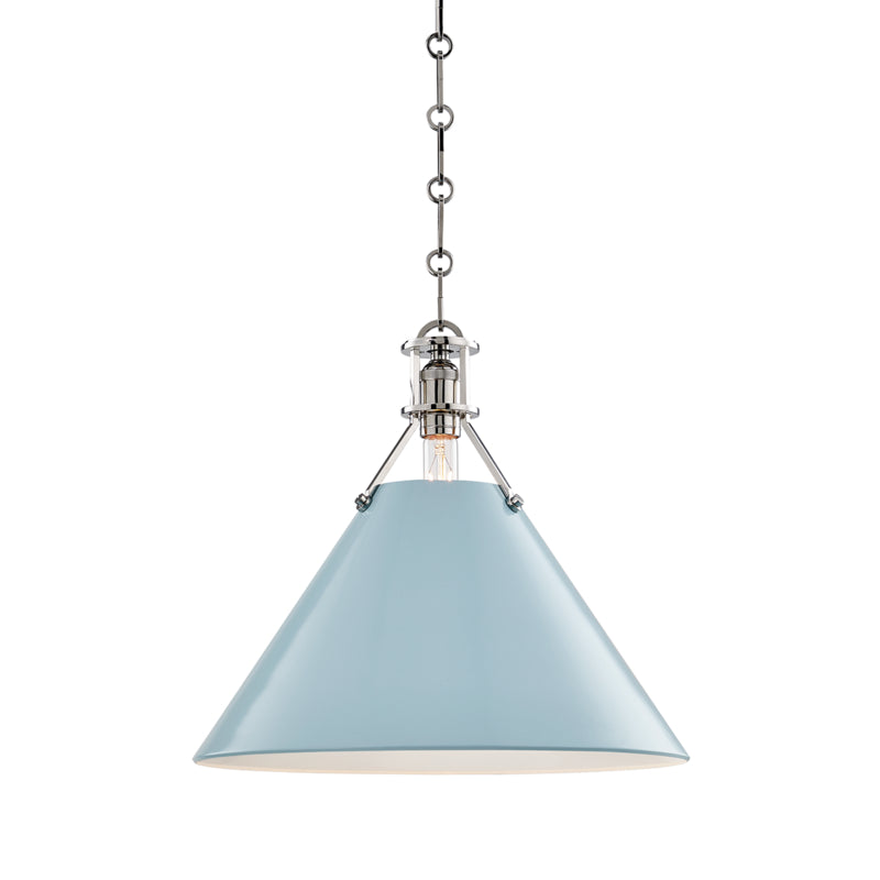 Hudson Valley - MDS352-PN/BB - One Light Pendant - Painted No.2 - Polished Nickel/Blue Bird